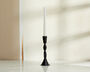 Viena Sculpture Shape Iron Black Candle Holder, thumbnail 1 of 3