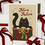 Feline Festive Cat Christmas Print, thumbnail 1 of 9
