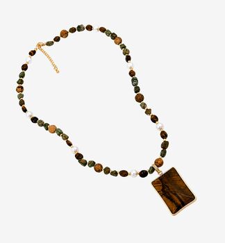 Nekomeishi Tigers Eye And Semi Precious Stones Necklace, 3 of 6