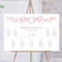 Wedding Table Plan Pink Heart Cherry Blossom, thumbnail 1 of 6