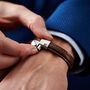Personalised Men's Monogram Leather And Steel Bracelet, thumbnail 3 of 9