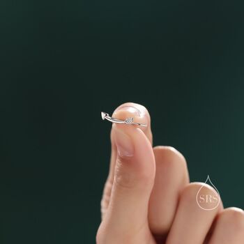 Minimalist Curved Arrow Crawler Earrings, 3 of 9