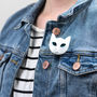 White Cat Brooch, thumbnail 1 of 9