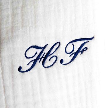 Personalised Cotton Robe Dressing Gown For Men And Women, 9 of 9