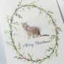 Cat And Wreath Christmas Card, thumbnail 4 of 5