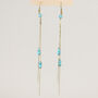 Turquoise Bead Dangle Chain Earrings, thumbnail 1 of 3