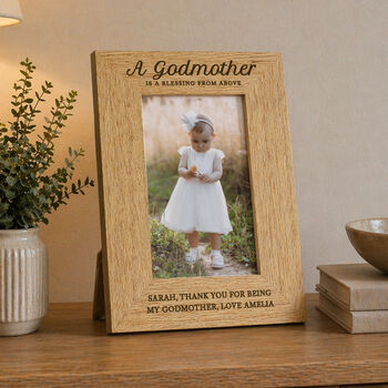 Personalised Godmother Wooden Photo Frame, 2 of 4