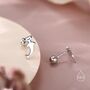 Sterling Silver Mismatched Kawaii Hammerhead Shark And Manta Ray Screwback Earrings, thumbnail 2 of 12