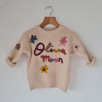 Personalised Baby And Children's Embroidered Knitted Jumper, 3 of 12