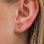 3mm Sterling Silver Citrine Yellow Crystal Stud Earrings, thumbnail 2 of 3
