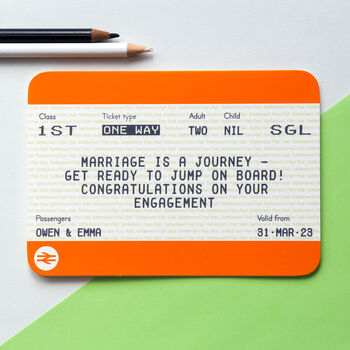 Personalised Train Ticket Engagement Card, 3 of 3