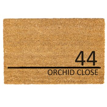 Personalised Coir Doormat With House Number And Street Name, 7 of 11