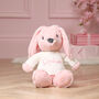 Personalised Max And Boo Large Bunny Soft Toy In Pink, Lavender And Amber, thumbnail 2 of 11