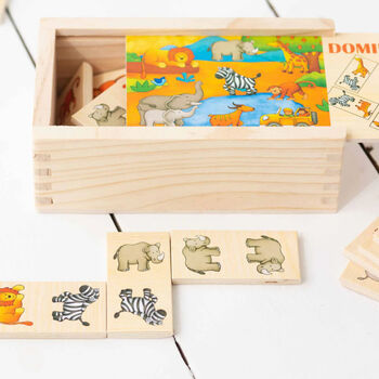 Personalised Safari Wooden Domino Toy Set, 5 of 6