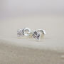 Sterling Silver Mini Diamond Studs, thumbnail 1 of 5