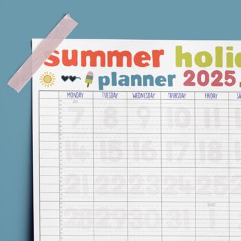2025 Summer Holiday Wall Planners, 2 of 2