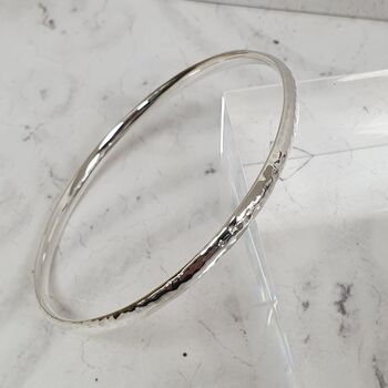 Hammered Sterling Silver Bangle, 2 of 10