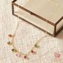 Dangly Tourmaline Charm Gold And Silver Chain Necklace, thumbnail 9 of 10
