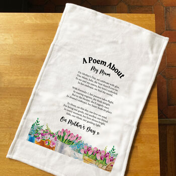Personalised Poem Tea Towel Gift For Mum, 6 of 7