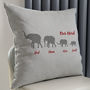 Personalised Herd Of Elephants Family Cushion, thumbnail 3 of 7