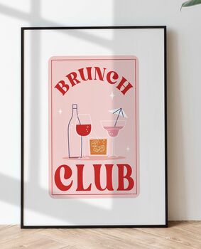 Brunch Club, Mid Century Cocktail Art Print, 5 of 8