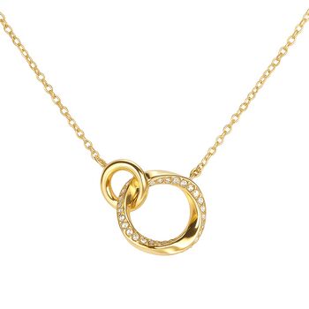 Personalised Woman's Glistering Eclipse Pendant In Gold, 4 of 9