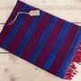 Soft Blanket Striped Cherry Red And Blue Sofa Throw, thumbnail 1 of 9