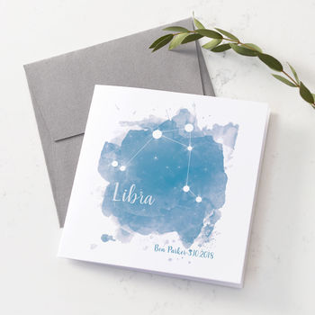 Personalised Libra Star Sign Card, 2 of 4