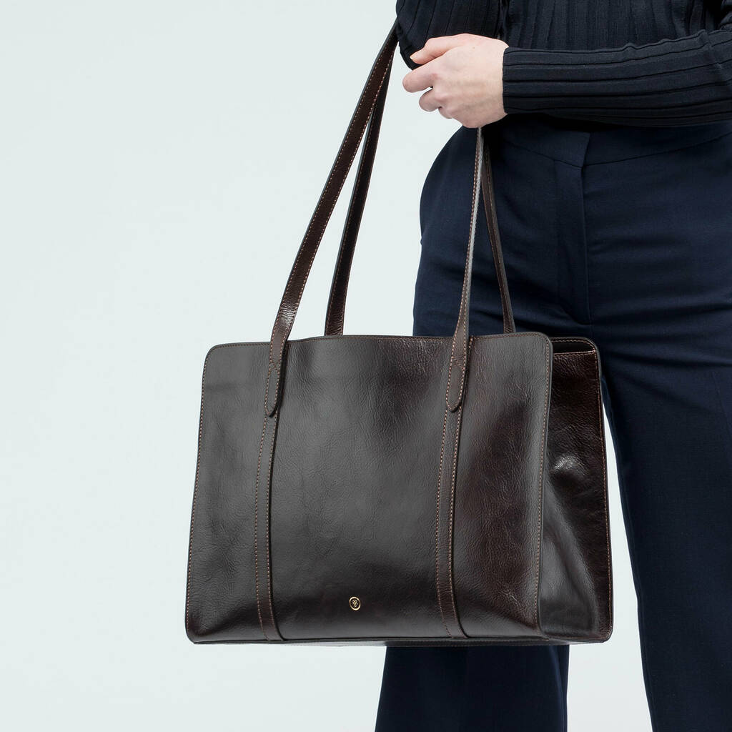 Italian Leather Ladies Work Tote Bag 'Rivara' By Maxwell Scott Bags ...