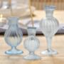 Set Of Three Blue Delicate Bud Vases, thumbnail 2 of 3