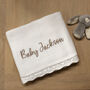 Personalised Knitted Baby Blanket In Cloud White, thumbnail 3 of 4