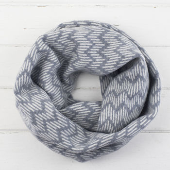 Zig Zag Knitted Circle Scarf, 3 of 6