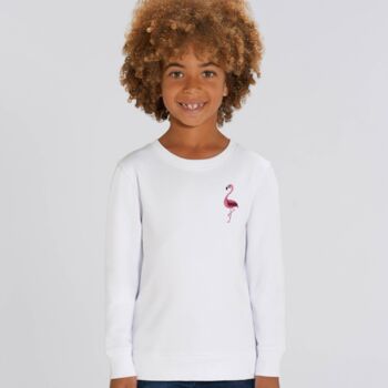 Childrens Organic Cotton Flamingo Sweatshirt, 3 of 8