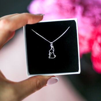 Dainty Rabbit Necklace In Sterling Silver, 9 of 9