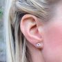 9ct White Gold Cubic Zirconia Stud Earrings, thumbnail 4 of 6