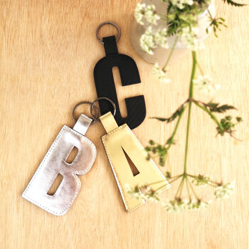 Contemporary Alphabet Leather Key Ring, 4 of 8