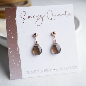 Smoky Quartz Stud Earrings, 2 of 12