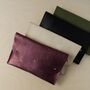 Personalised Leather Clutch Bag Meadow Colours, thumbnail 4 of 12