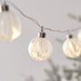 10 LED White Baubles Murano Effect Glass Battery Operated String Lights 280cm, thumbnail 1 of 6