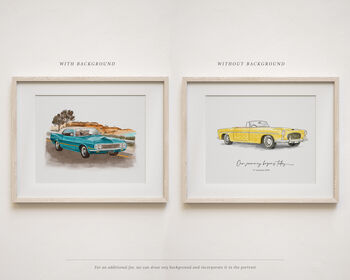 Personalised Car Portrait, Hand Drawn Gift For Him, 7 of 12