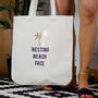 'Resting Beach Face' Organic Beach Tote Bag, thumbnail 1 of 2