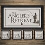 Anglers Retreat Bar Runner And Coasters, thumbnail 1 of 8