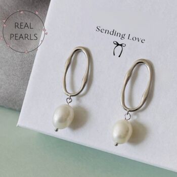 Elegant Freshwater Pearl Drop Earrings Gold And Silver, 5 of 6