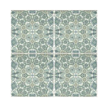 Aqua Pomegranate Handprinted Ceramic Tile, 5 of 11