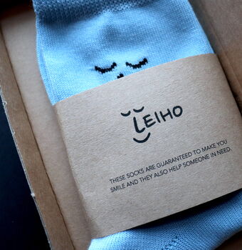 'Happy Blue Skies' Leiho Smiley Socks, 5 of 5
