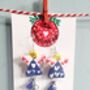 Festive Painted Angel Earrings With Stand, thumbnail 1 of 11