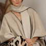 Wool Blend Poncho Wrap With Scarf, thumbnail 2 of 11