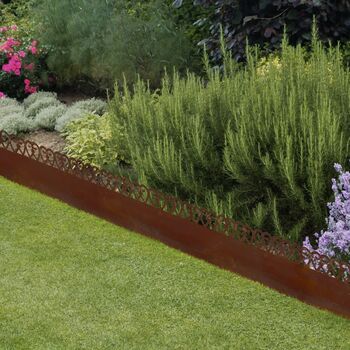 Heart Design Metal Lawn Edging 20cm H Garden Border Roll Four.8m, 4 of 5