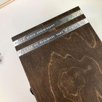 Personalised Aluminium Message Wooden Jewellery Box, 2 of 12