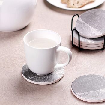 Set Of Six Dark Grey Absorbent Ceramic Coasters, 4 of 7